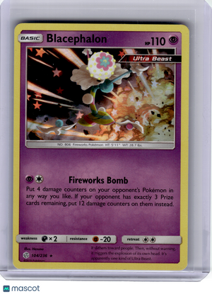 2019 Pokemon—Blacephalon #104 Cosmic Eclipse—Rare Holo [Lightly Played]