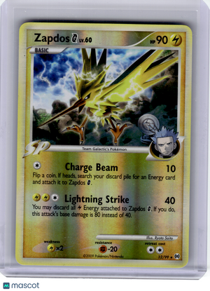2009 Pokemon—Zapdos G #12 Arceus—Rare Reverse Holo [Heavily Played]