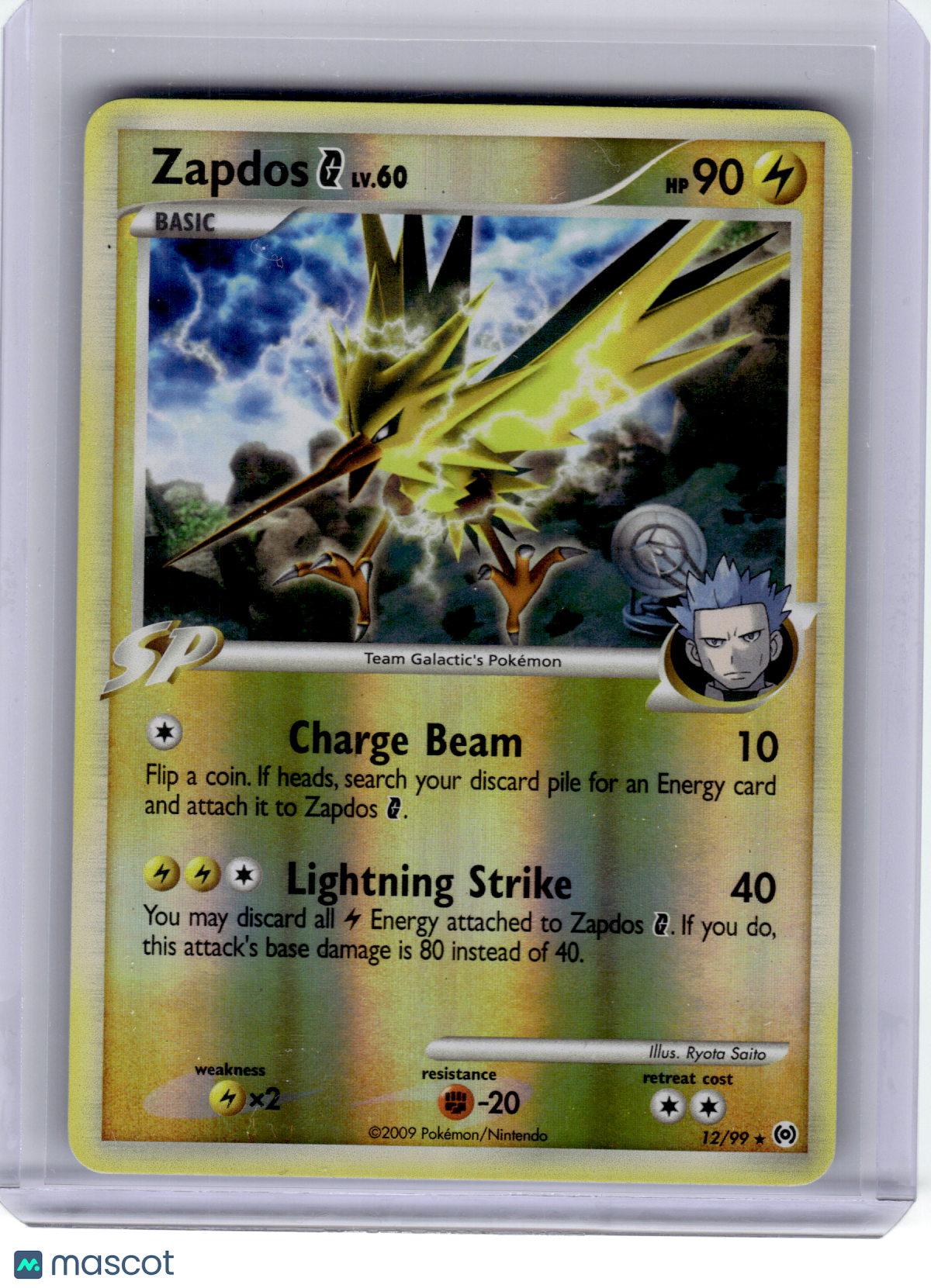 2009 Pokemon—Zapdos G #12 Arceus—Rare Reverse Holo [Heavily Played]