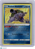 2022 Pokemon—Radiant Blastoise #18 GO—Radiant Rare Holo [Damaged]