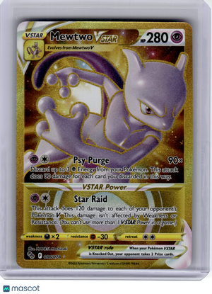 2022 Pokemon—Mewtwo VSTAR #86 GO—Secret Rare Holo [Damaged]