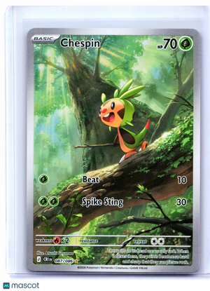 2026 Pokemon—Chespin #087/086 Chaos Rising—Illustration Rare Holo