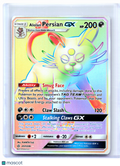 2019 Pokemon—Alolan Persian GX #257/236 Cosmic Eclipse—Secret Rare Rainbow