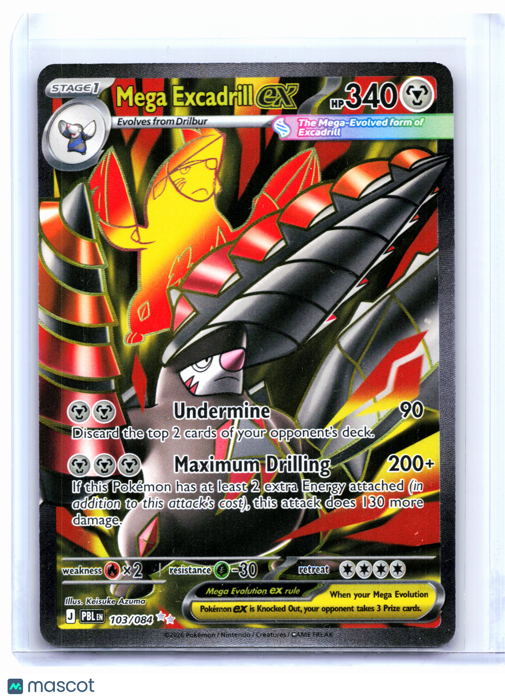 2026 Pokemon—Mega Excadrill ex #103/084 Pitch Black—Ultra Rare Holo