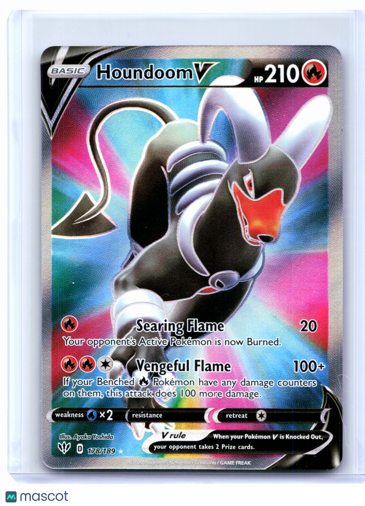 2020 Pokemon—Houndoom V #178/189 Darkness Ablaze—Ultra Rare Holo
