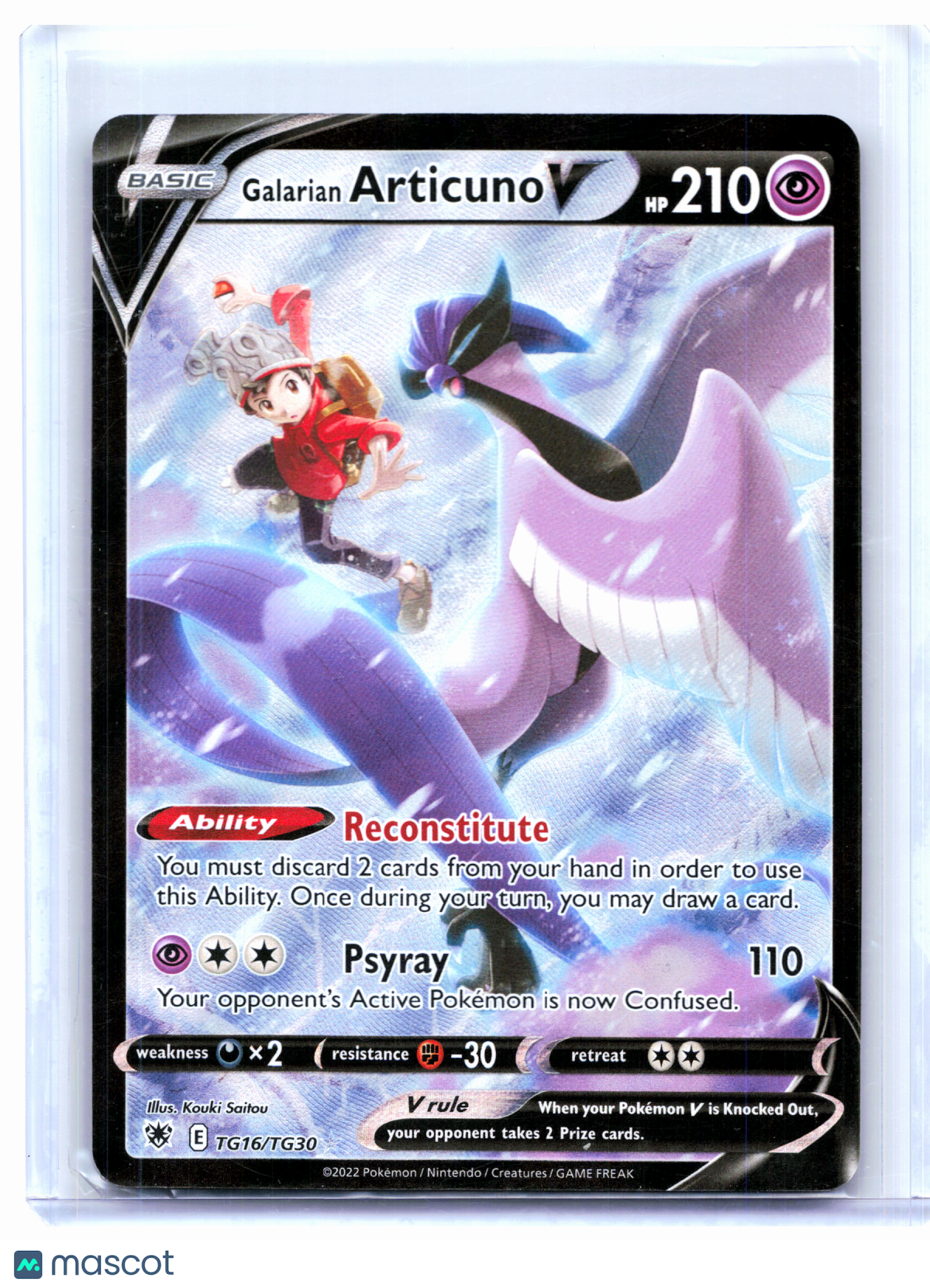 2022 Pokemon—Galarian Articuno V #TG16/TG30 Astral Radiance Trainer Gallery—UR