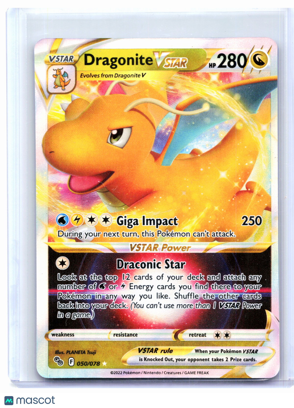 2022 Pokemon—Dragonite VSTAR #050/078 Pokemon GO—Ultra Rare Holo