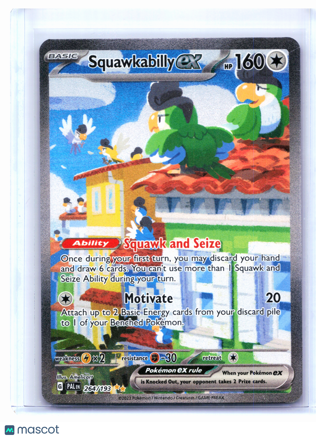 2023 Pokemon—Squawkabilly ex #264/193 Paldea Evolved—SIR Holo [Lightly Played]