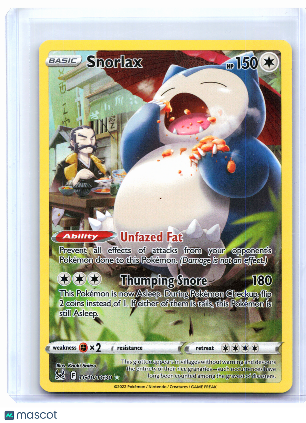 2022 Pokemon—Snorlax #TG10/TG30 Lost Origin Trainer Gallery—Ultra Rare Holo [LP]