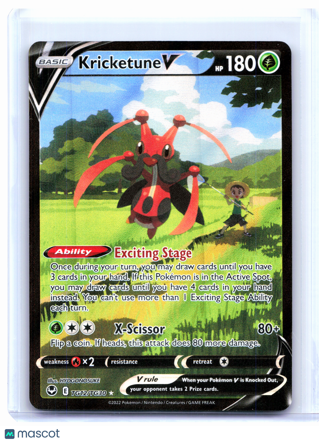 2022 Pokemon—Kricketune V #TG12/TG30 Silver Tempest Trainer Gallery—UR Holo [LP]