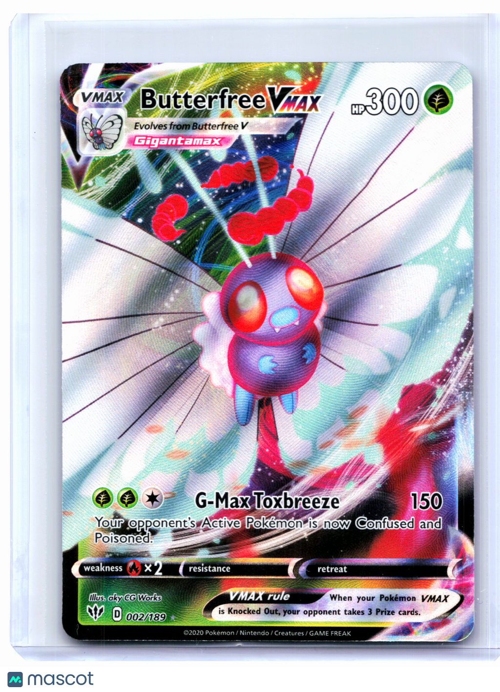 2020 Pokemon—Butterfree VMAX #002/189 Darkness Ablaze—Ultra Rare Holo [LP]