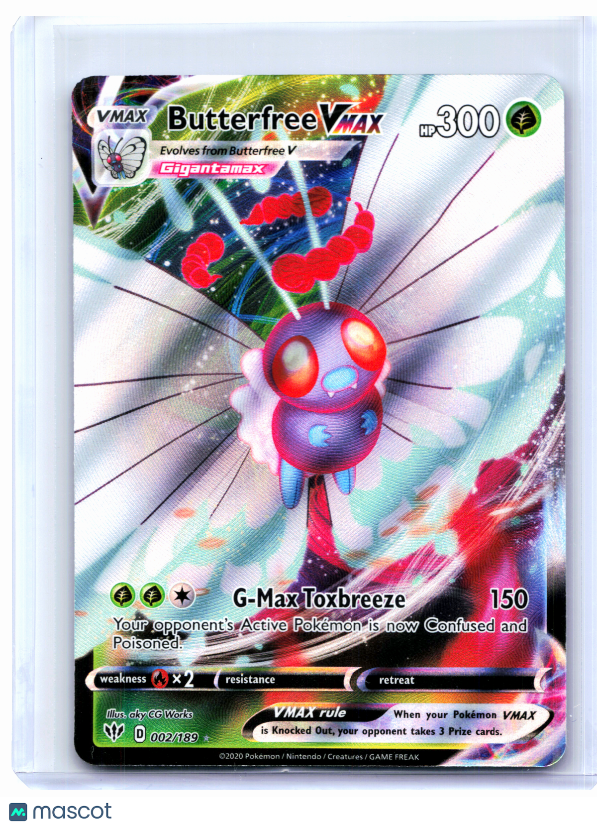 2020 Pokemon—Butterfree VMAX #002/189 Darkness Ablaze—Ultra Rare Holo [LP]