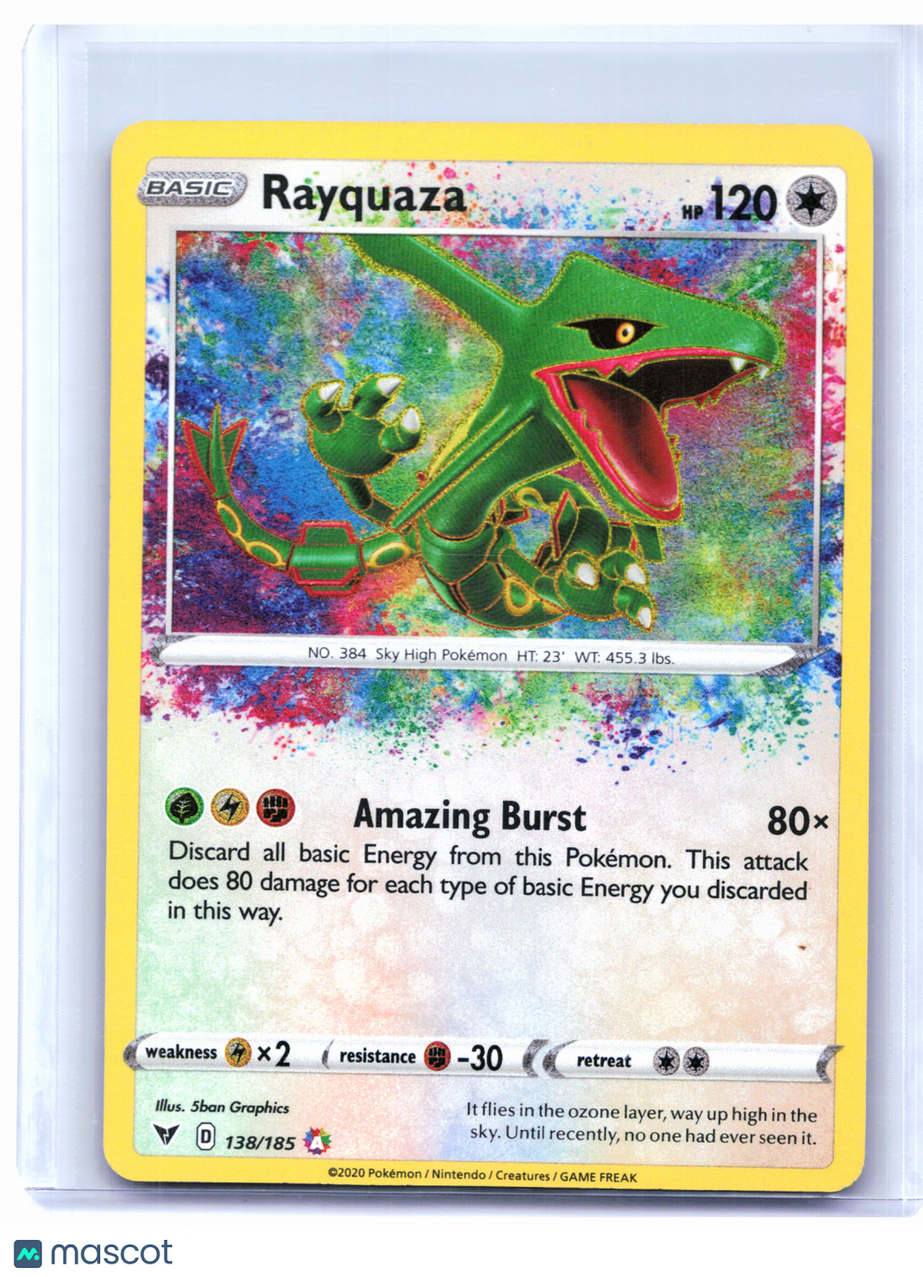 2020 Pokemon—Rayquaza #138/185 Vivid Voltage—Amazing Rare Holo [Lightly Played]
