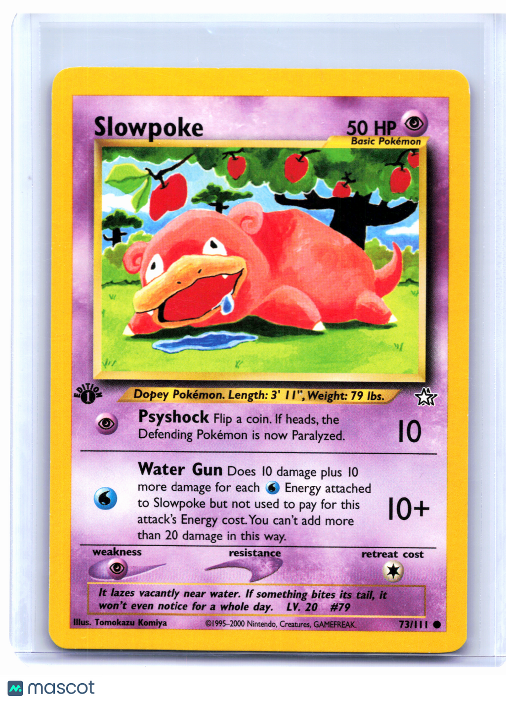 2000 Pokemon—Slowpoke #73/111 Neo Genesis—Common Nonholo (1st Edition) [LP]