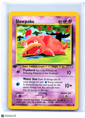 2000 Pokemon—Slowpoke #73/111 Neo Genesis—Common Nonholo (1st Edition) [LP]