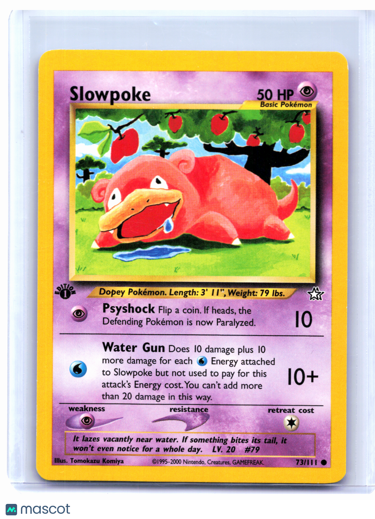 2000 Pokemon—Slowpoke #73/111 Neo Genesis—Common Nonholo (1st Edition) [LP]