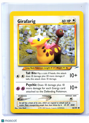 2000 Pokemon—Girafarig #66/105 Neo Destiny—Common Nonholo [Lightly Played]