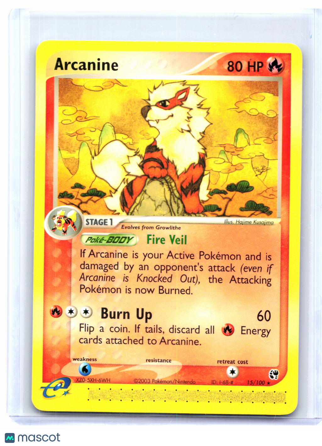 2003 Pokemon—Arcanine #15/100 EX Sandstorm—Rare Nonholo [Lightly Played]