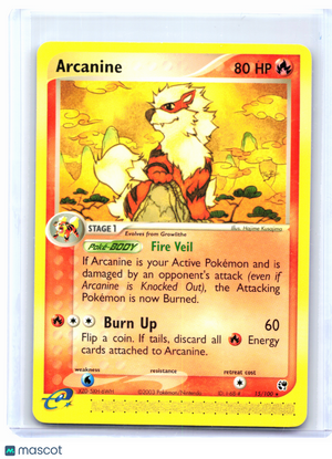 2003 Pokemon—Arcanine #15/100 EX Sandstorm—Rare Nonholo [Lightly Played]