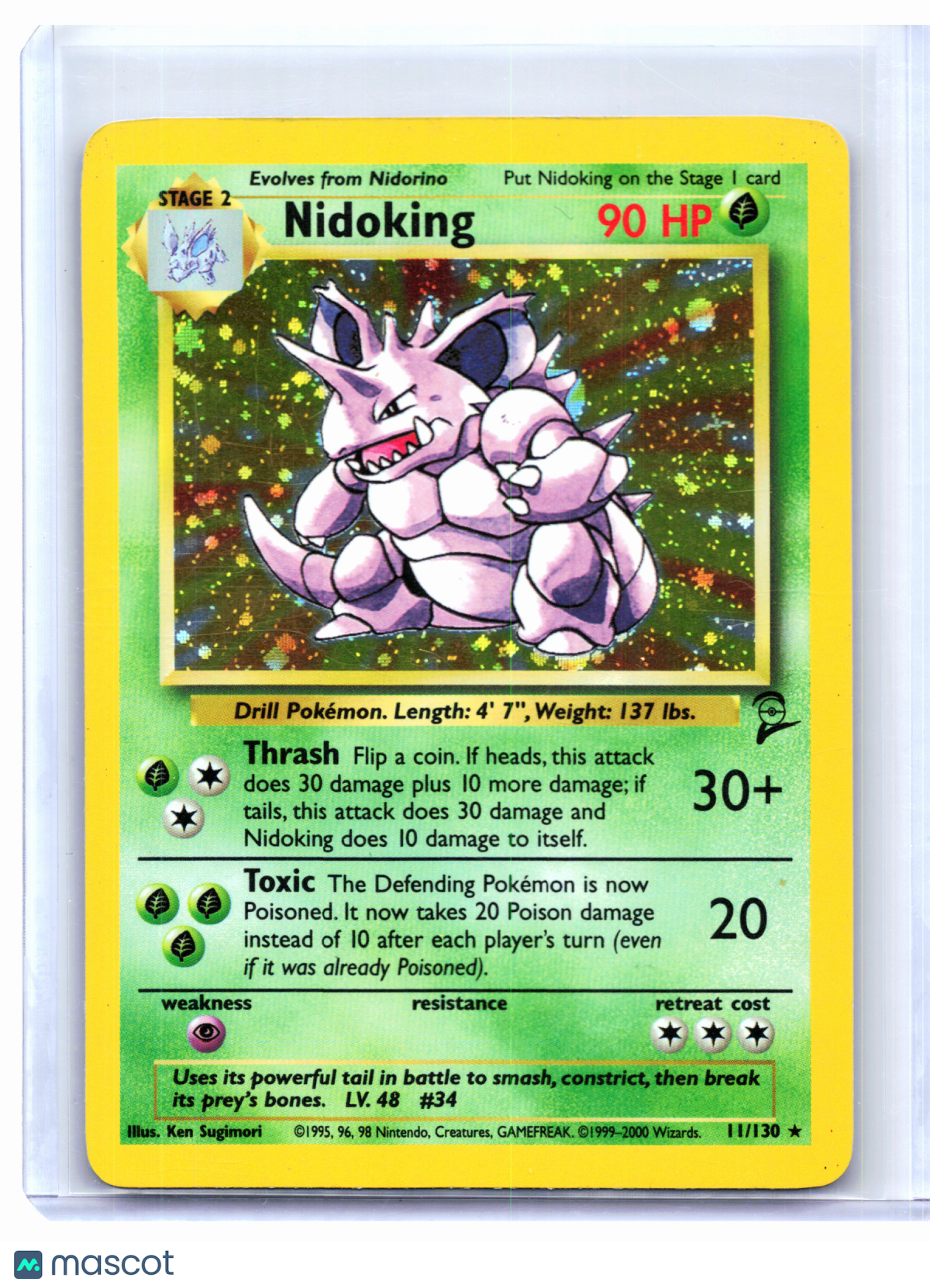 2000 Pokemon—Nidoking #11/130 Base Set 2—Holo Rare [Moderately Played]