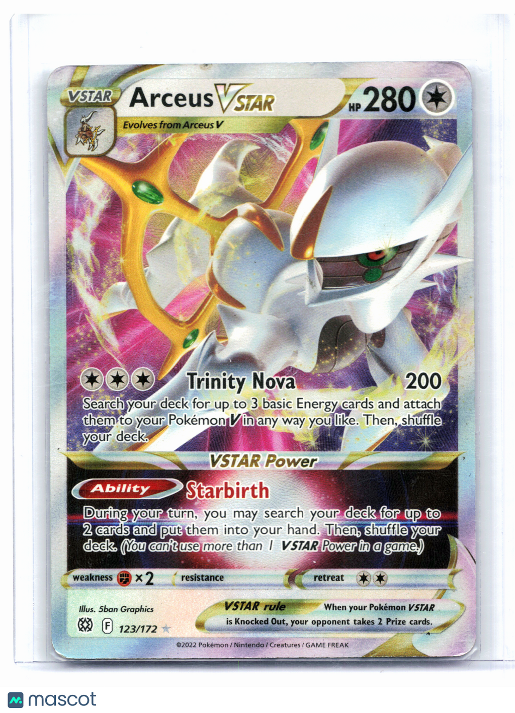 2022 Pokemon—Arceus VSTAR #123/172 Brilliant Stars—Ultra Rare Holo [HP]
