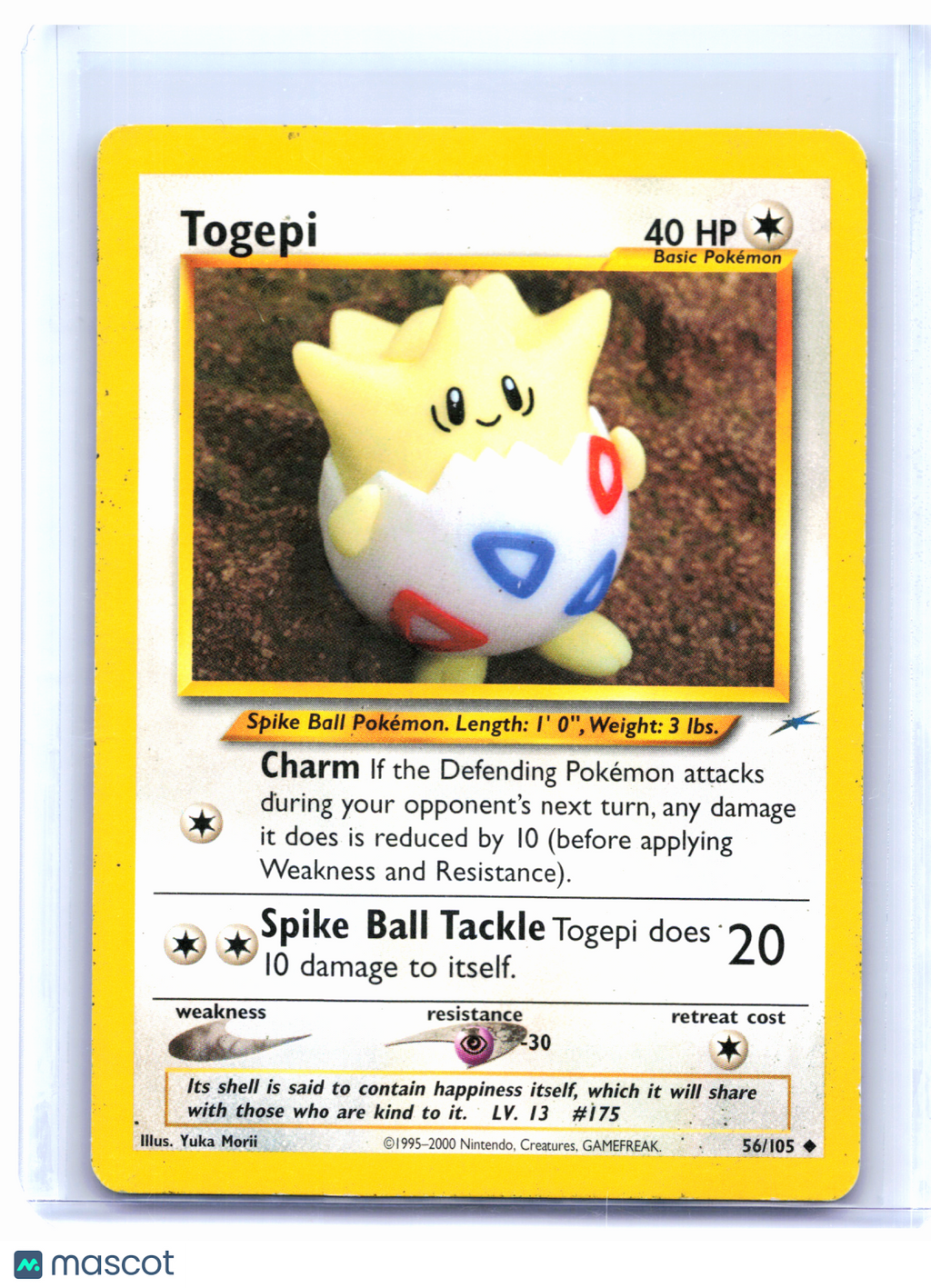 2002 Pokemon—Togepi #56/105 Neo Destiny—Uncommon Nonholo [Heavily Played]