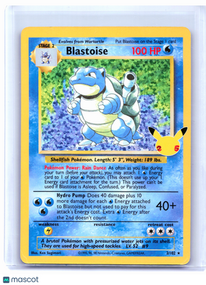 2021 Pokemon—Blastoise #2/102 Celebrations: Classic Collection—CC Holo [Damaged]