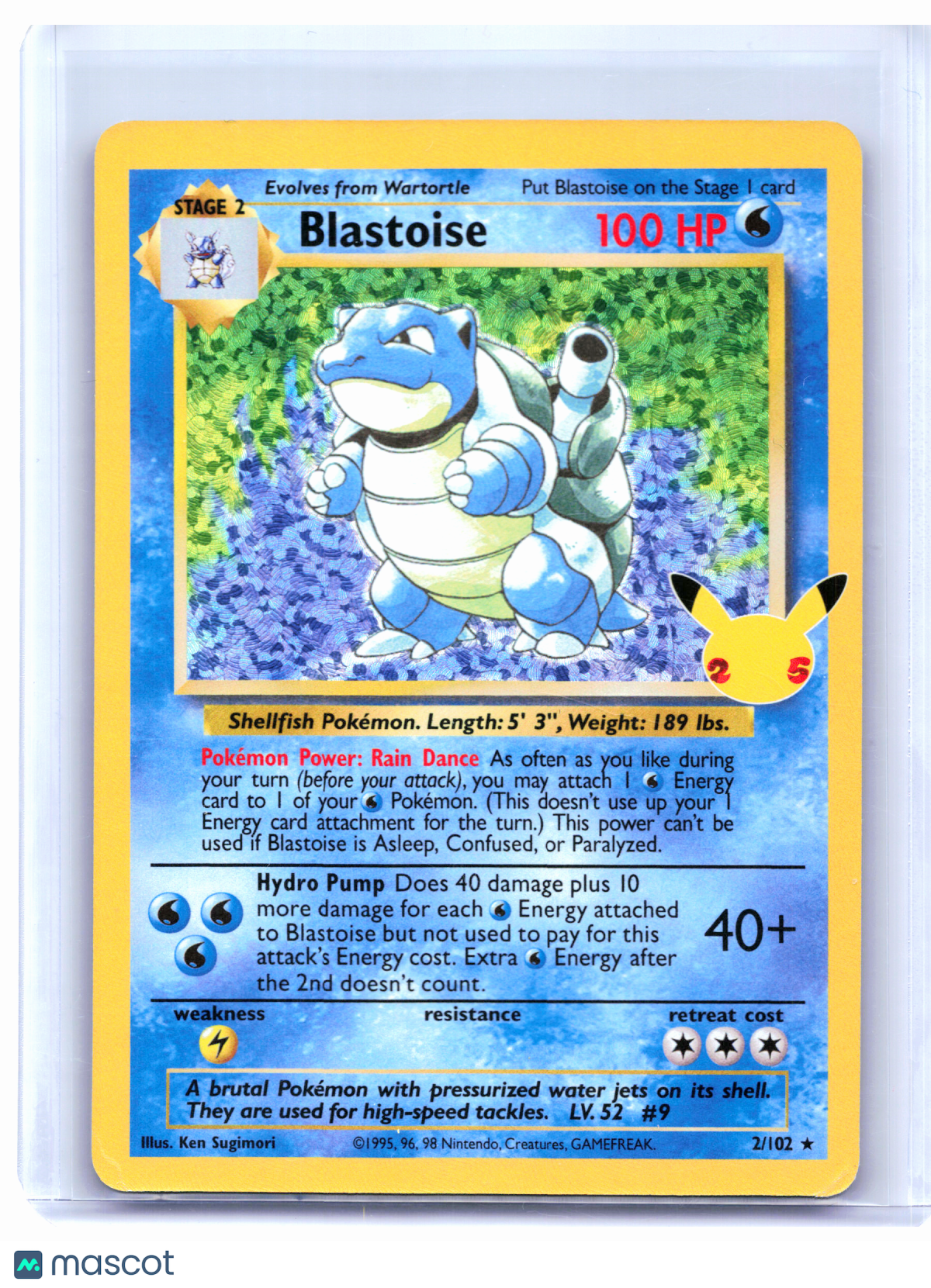 2021 Pokemon—Blastoise #2/102 Celebrations: Classic Collection—CC Holo [Damaged]