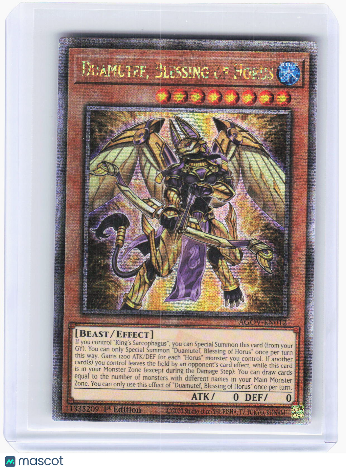 2023 Yu-Gi-Oh!—Duamutef, Blessing of Horus #AGOV-EN012 (AGOV)—QCSR Foil