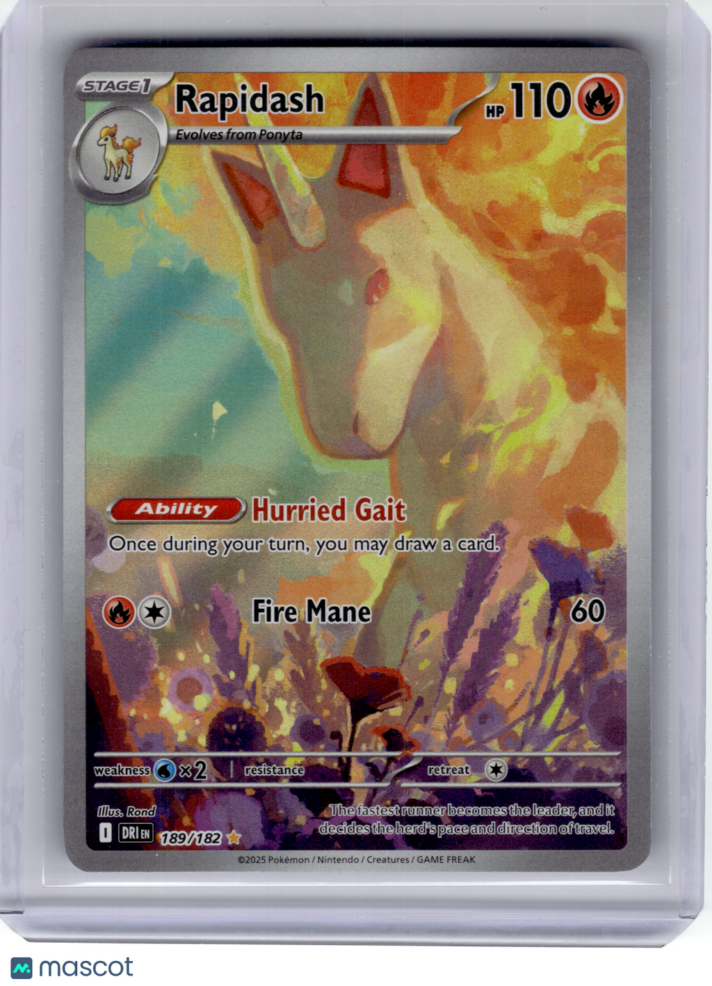 2025 Pokemon—Rapidash #189 Destined Rivals—Illustration Rare Holo