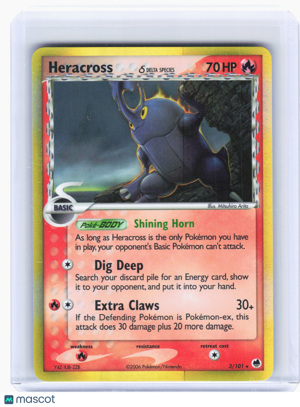 2006 Pokemon—Heracross (Delta Species) #3 EX Dragon Frontiers—Holo Rare [LP]