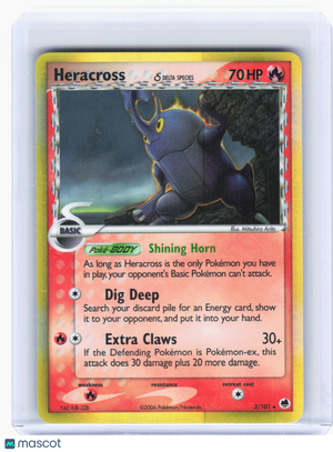 2006 Pokemon—Heracross (Delta Species) #3 EX Dragon Frontiers—Holo Rare [LP]