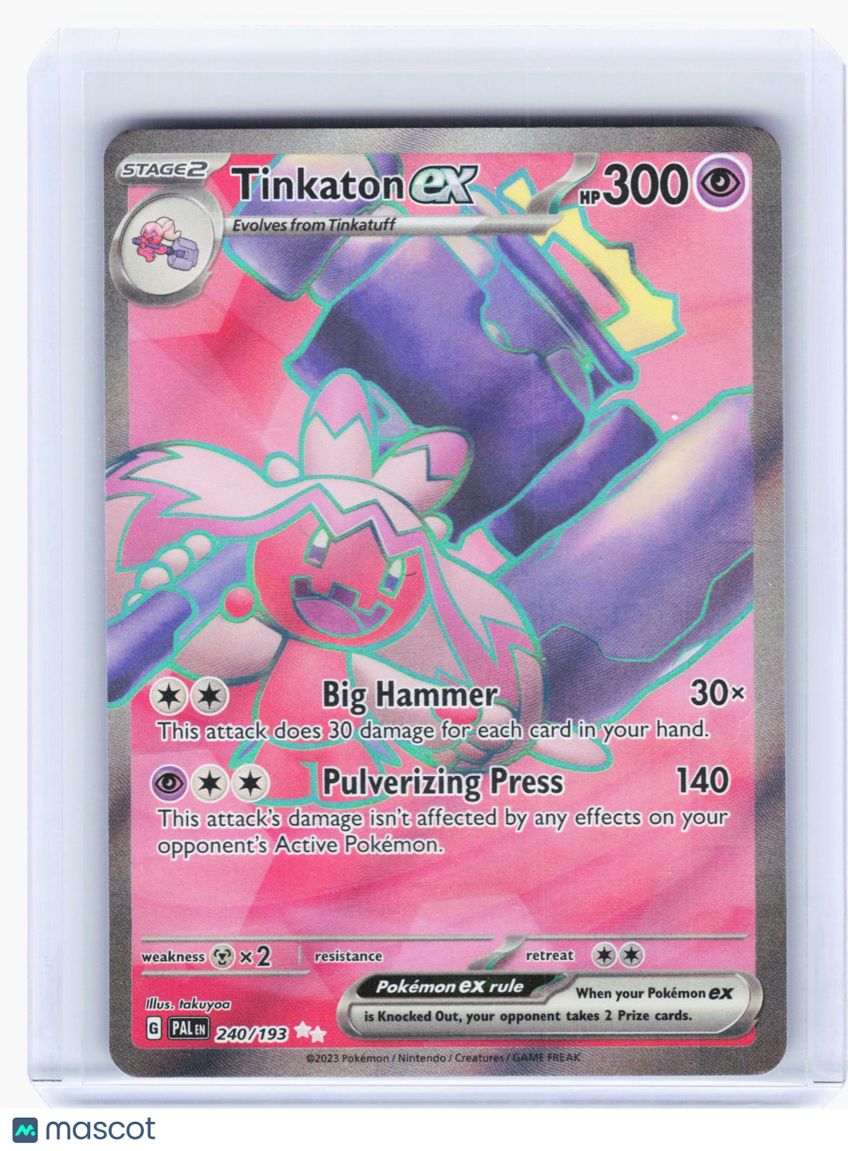 2023 Pokemon—Tinkaton ex #240 Paldea Evolved—Ultra Rare Holo [Lightly Played]