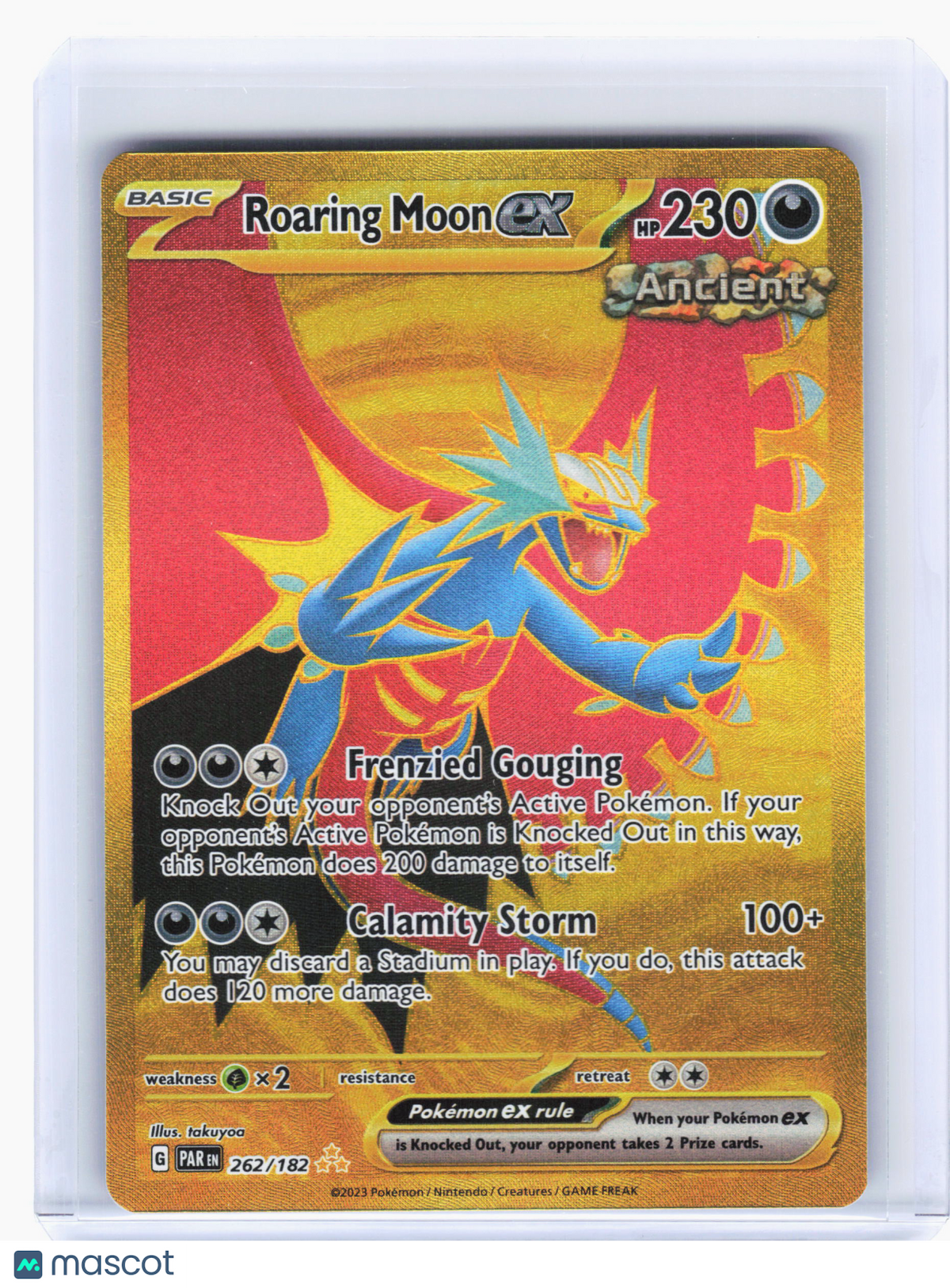 2023 Pokemon—Roaring Moon ex #262 Paradox Rift—Hyper Rare Holo [Lightly Played]