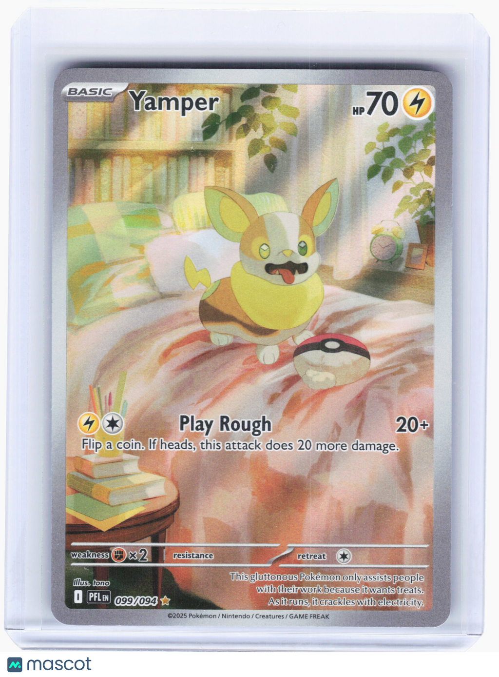 2025 Pokemon—Yamper #99 Phantasmal Flames—Illustration Rare Holo