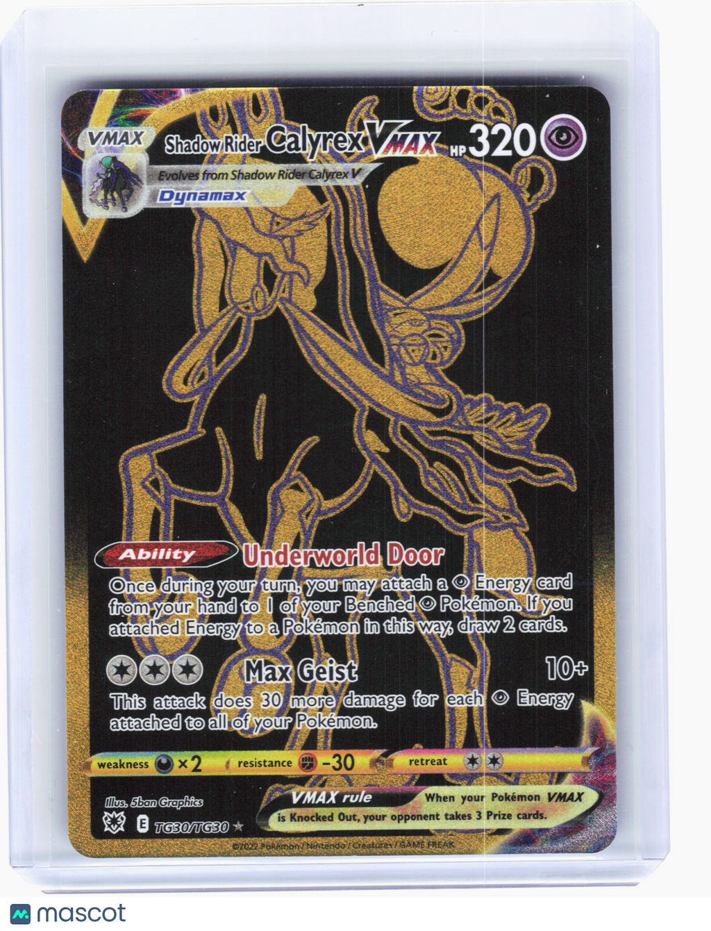2022 Pokemon—Shadow Rider Calyrex VMAX #TG30 Astral Radiance TG—Secret Rare Holo