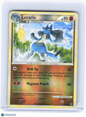 2010 Pokemon—Lucario #19 HS Unleashed—Rare Reverse Holo