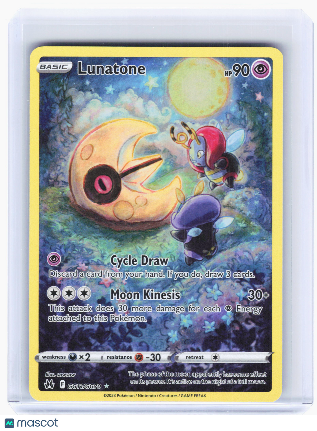 2023 Pokemon—Lunatone #GG11 Crown Zenith: Galarian Gallery—Ultra Rare Holo