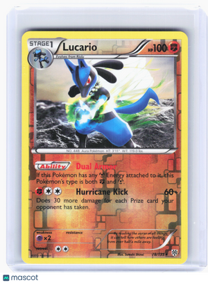 2013 Pokemon—Lucario #78 Plasma Storm—Holo Rare Reverse Holo