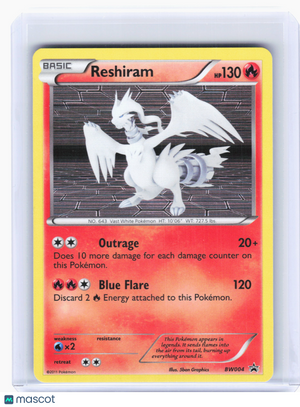 2011 Pokemon—Reshiram #BW004 Black & White Promos—Black Star Promo Holo [LP]
