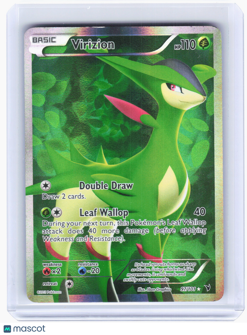 2011 Pokemon—Virizion #97 Noble Victories—Ultra Rare Holo [Moderately Played]