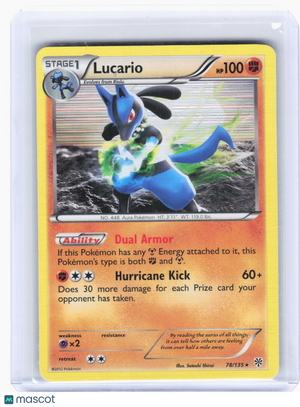 2013 Pokemon—Lucario #78 Plasma Storm—Holo Rare [Moderately Played]