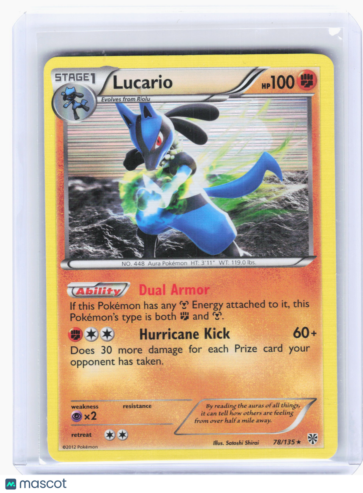 2013 Pokemon—Lucario #78 Plasma Storm—Holo Rare [Moderately Played]