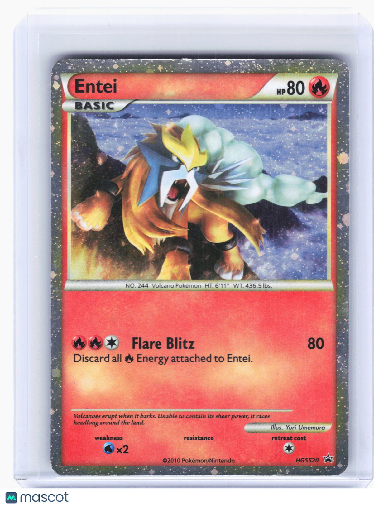 2010 Pokemon—Entei #HGSS20 HeartGold & SoulSilver—Black Star Promo Holo [HP]