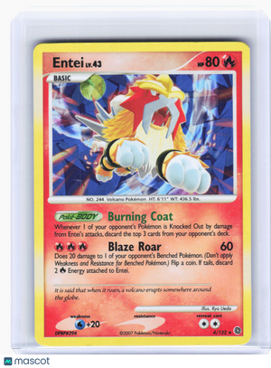 2007 Pokemon—Entei #4 Secret Wonders—Rare Holo [Heavily Played]