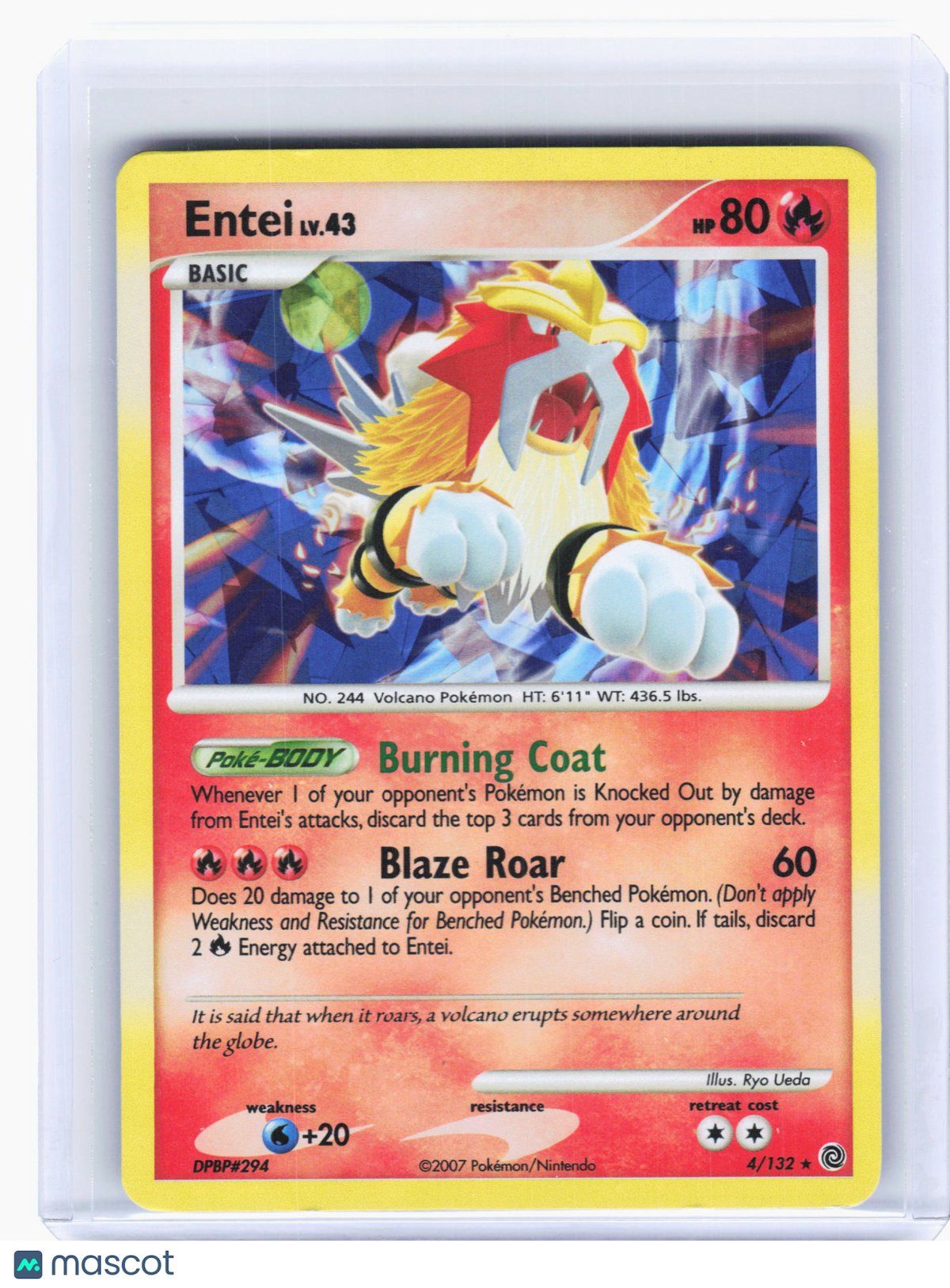 2007 Pokemon—Entei #4 Secret Wonders—Rare Holo [Heavily Played]