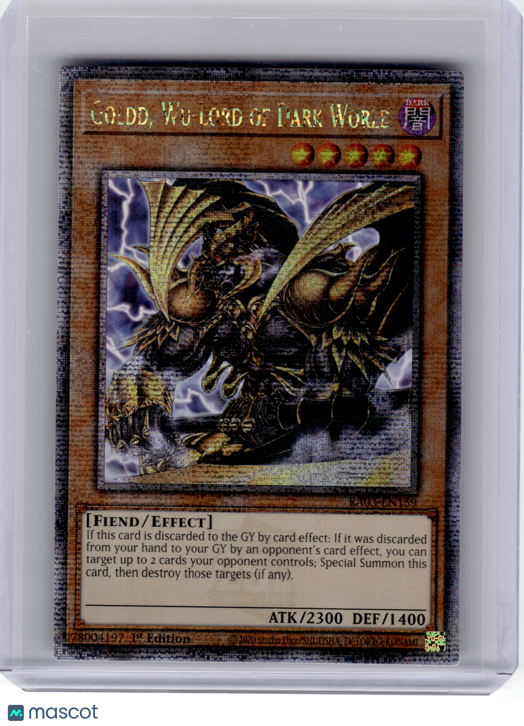 2024 YuGiOh! TCG—Goldd, Wu-Lord of Dark World #EN159 RA03—QCSR Foil (1st Ed)