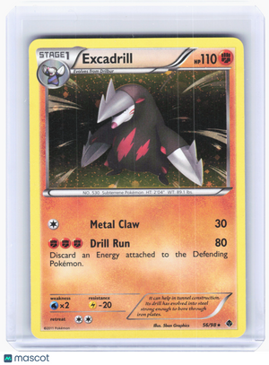2011 Pokemon—Excadrill #56 Emerging Powers—Rare Holo [Lightly Played]