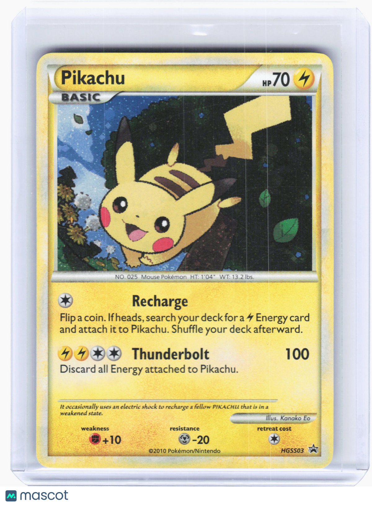 2010 Pokemon—Pikachu #HGSS03 HeartGold & SoulSilver—Black Star Promo Holo [LP]
