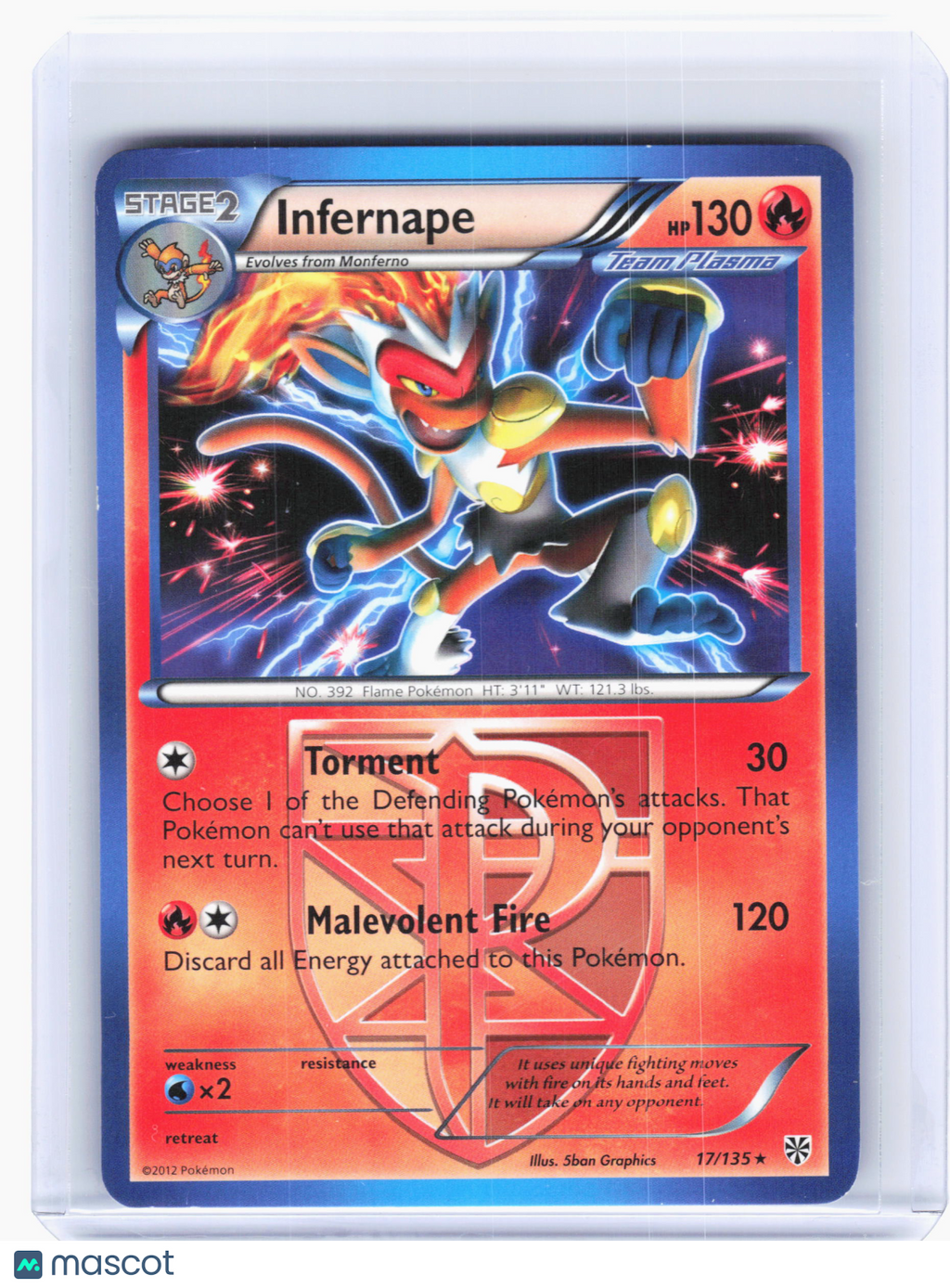 2013 Pokemon—Infernape #17 Plasma Storm—Rare Holo [Lightly Played]